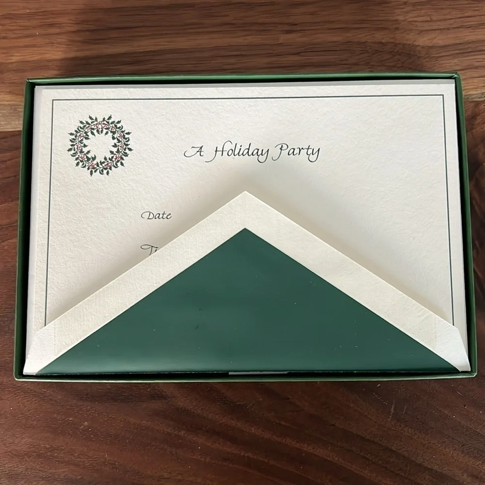 Crane’s A Holiday Party Invitations set of 10 new open box